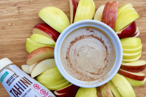 Maple Tahini Yogurt Dip with Apples